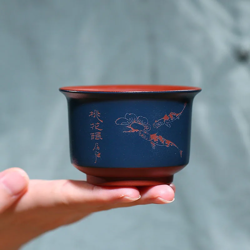 120 мл большая старинная чайная чашка чашки для воды из натуральной фиолетовой