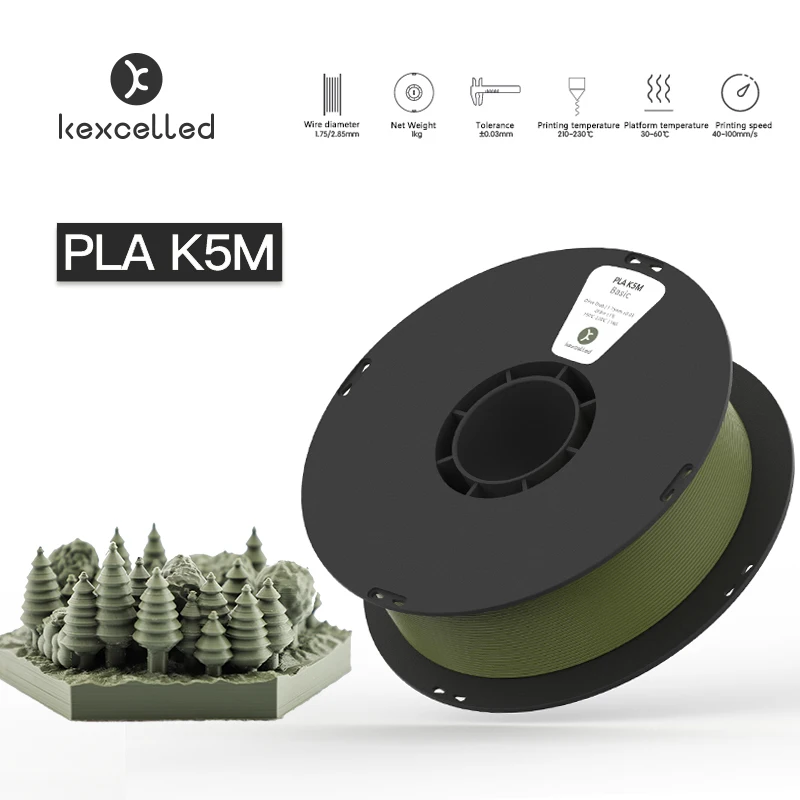 

3D Printing Supplies Filament Kexcelled PLA K5M 1.75mm/2.85mm Matte Printer Materials Consumables line Net Weight 1KG