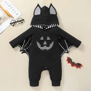 Комбинезон детский на Хэллоуин, с длинным рукавом, с крыльями летучей мыши и шляпой