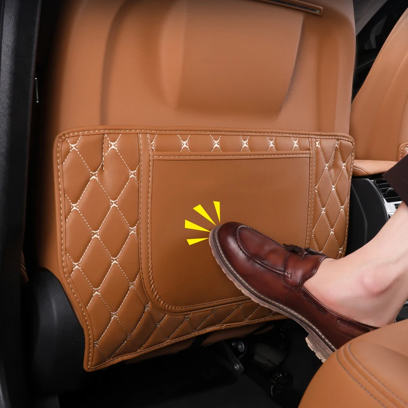 

For BMW X3 G01 2018 2019 2020 2021 Car Seat Anti-Kick Pads PU Leather Anti-Kick Mat Rear Row Seats Cover Back Protection Mat 2pc