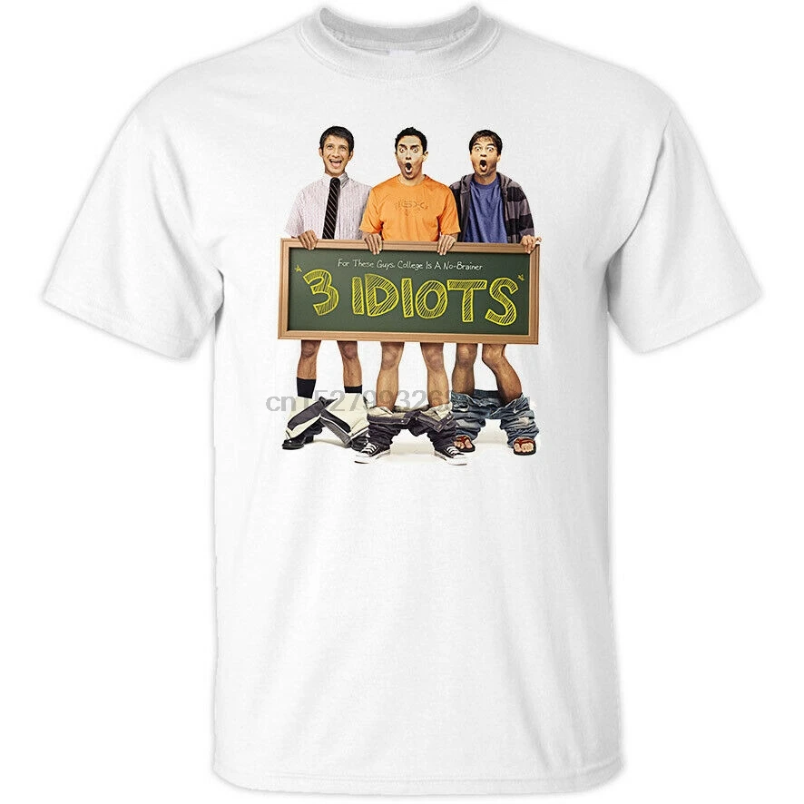 3 Idiots индийская комедия драма фильм Белая футболка 100% хлопок все размеры S 5XL| |