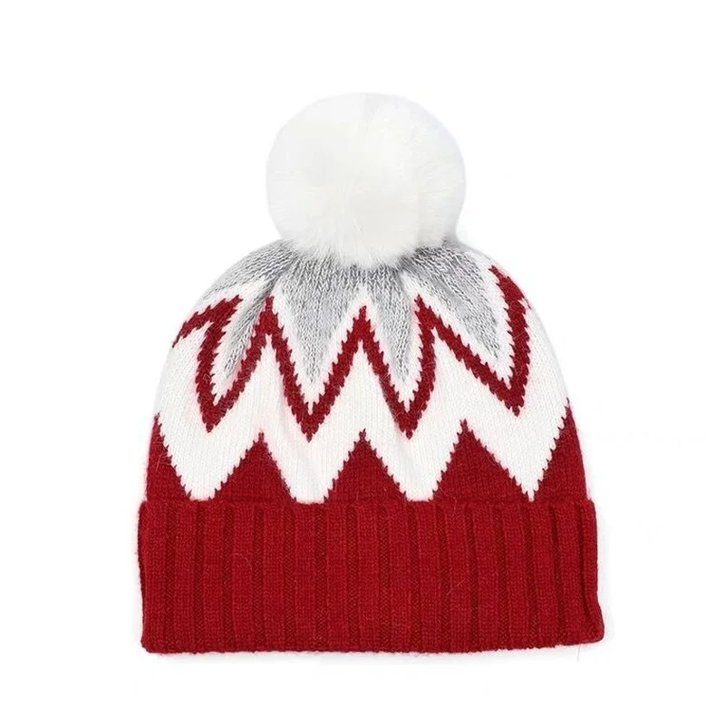Winter Brand Women's Plush Hats Using Natural Rabbit Fur Design Girls' Knitted Skull Thick | Аксессуары для одежды