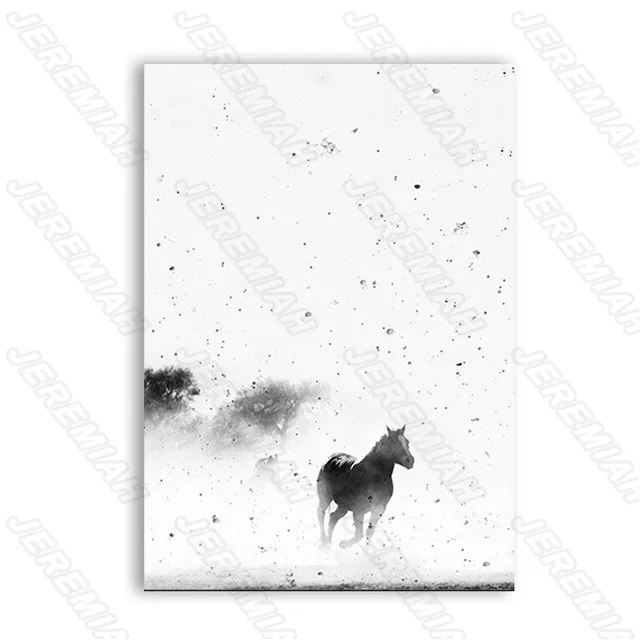 

Horse monogram animal poster Nordic style wall art canvas print painting modern living room decoration