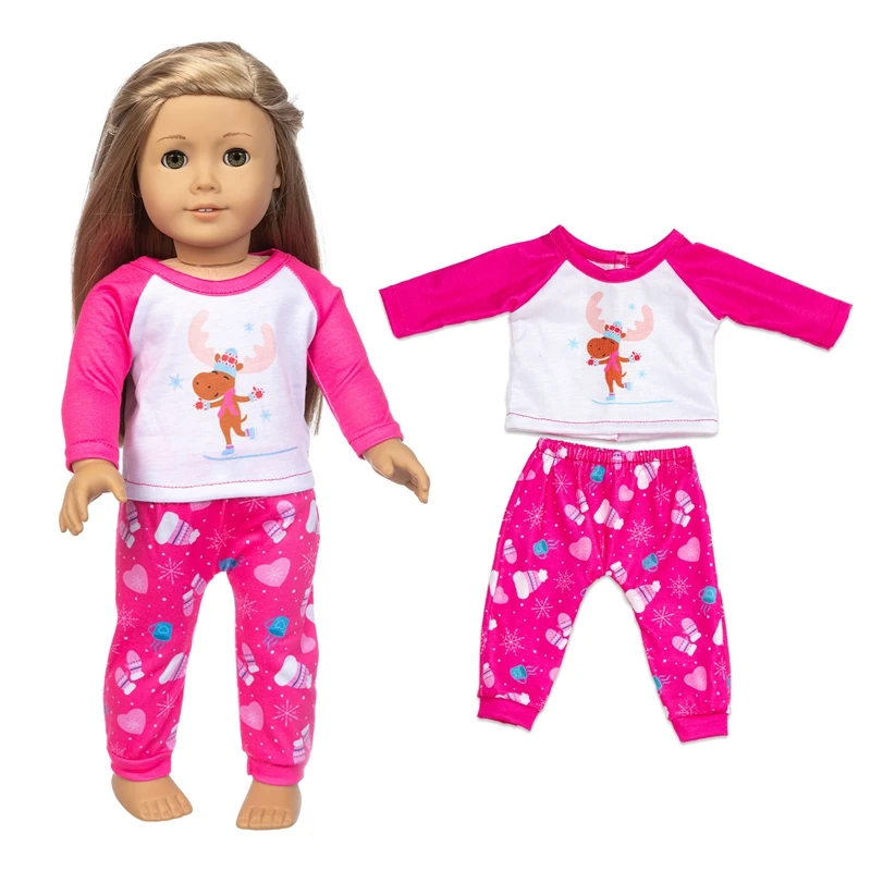 

Happy Elfin Fit 18 inch Born New Baby Doll Clothes 43cm Dolls Clothes Accessories Dancing pony pattern For Baby Festival Gift