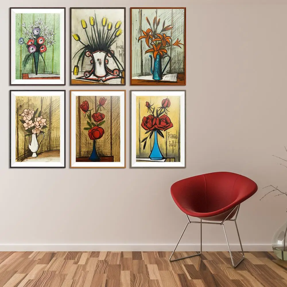 Букет цветов натюрморт современный Бернар шведского стола обрамленная масляная