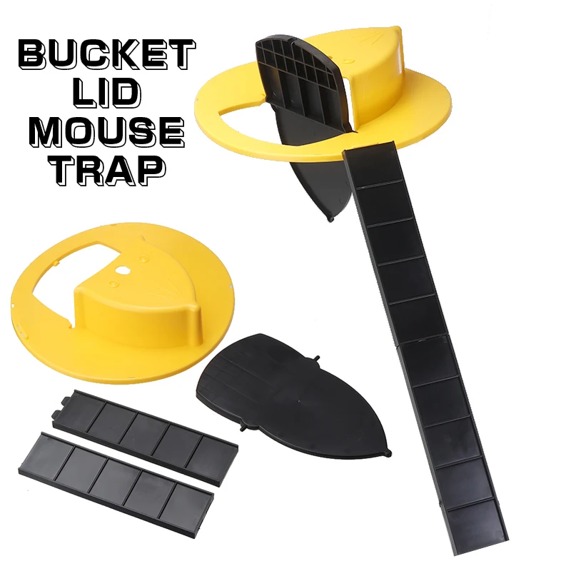 

Reusable Intelligent Flip And Slide Bucket Lid Mouse Trap Catcher With Ladder Not Included Bucket Home Automatic Mousetrap