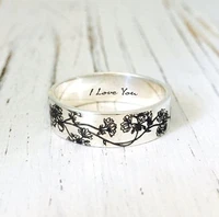 vintage simplicity carved flower ring for women men bohemian delicate wildflowers floral daisy handmade ring for female gift