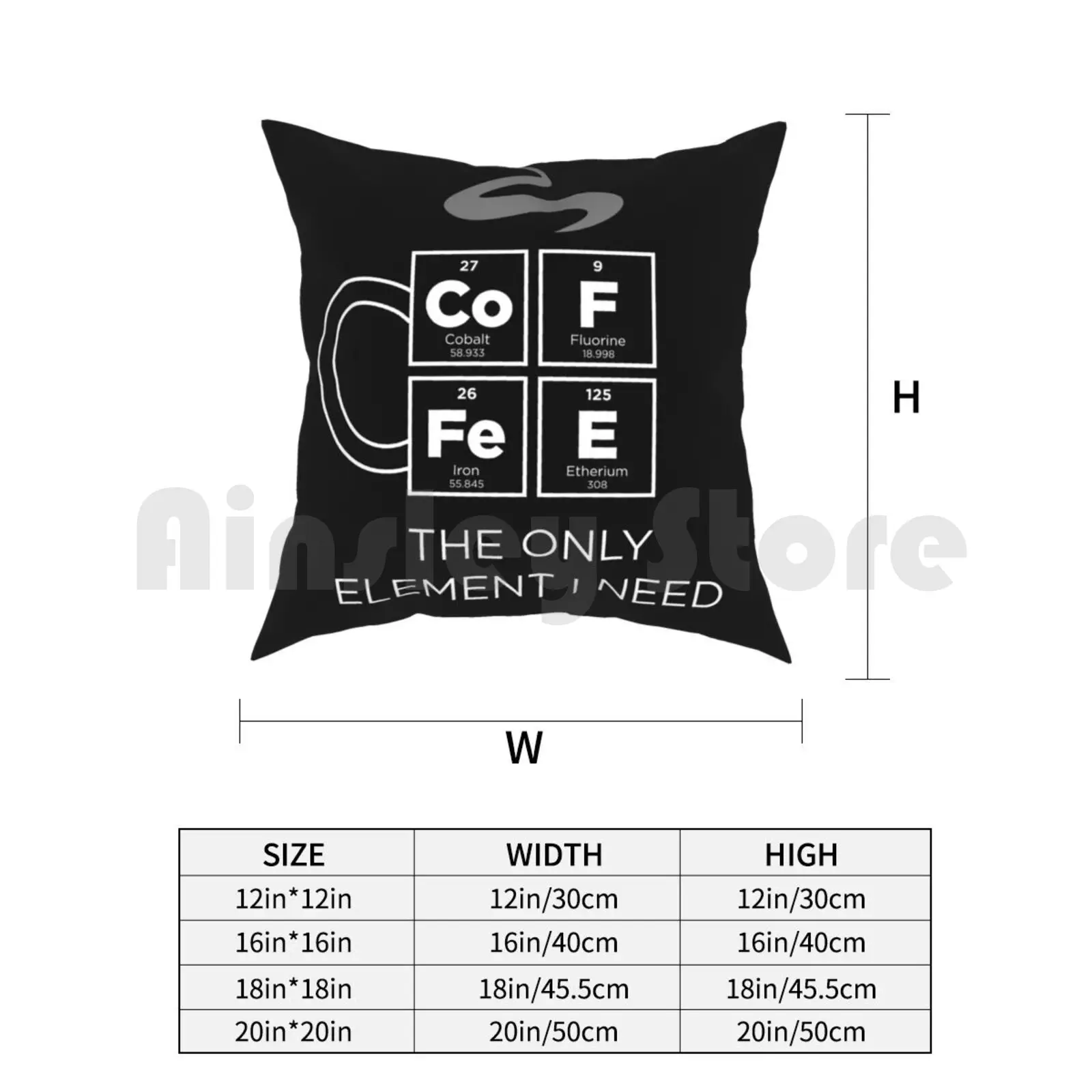 Кофе единственное что мне нужно Периодическая таблица подушек наволочка с