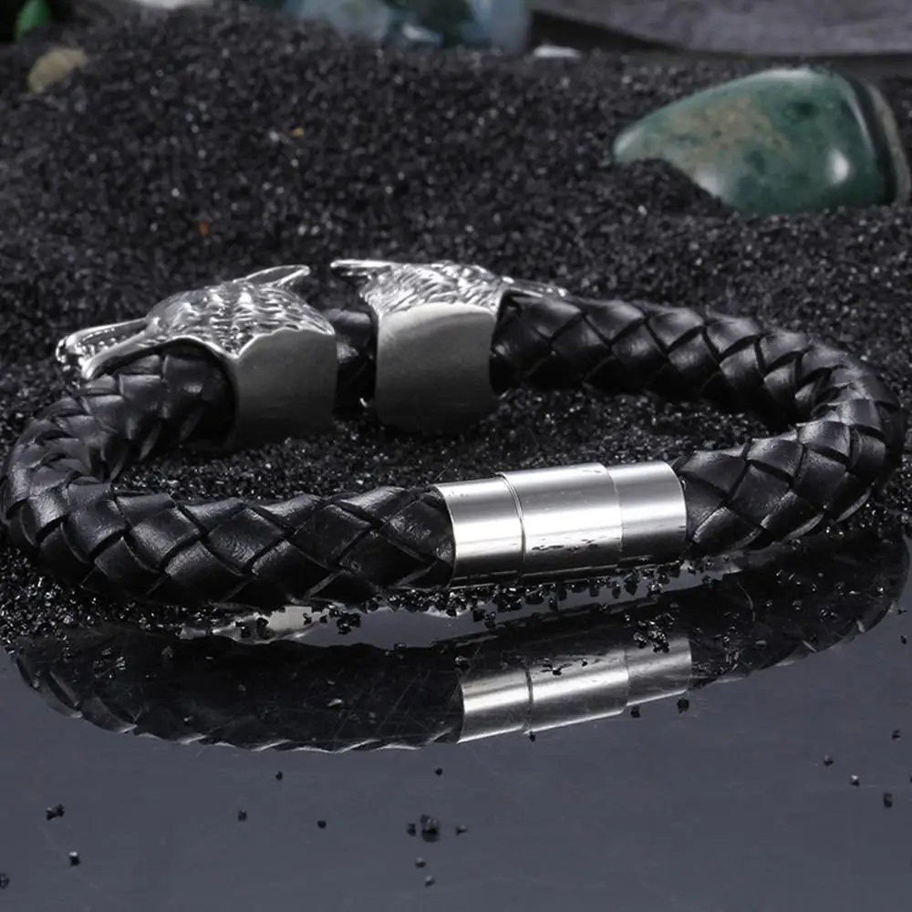 Грандиозный модный браслет с волком для мальчиков изящные нержавеющая сталь