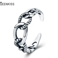 qeenkiss rg6341 2022 fine jewelry%c2%a0wholesale%c2%a0fashion%c2%a0%c2%a0woman%c2%a0girl%c2%a0birthday%c2%a0wedding gift retro chain 925 sterling silver open ring
