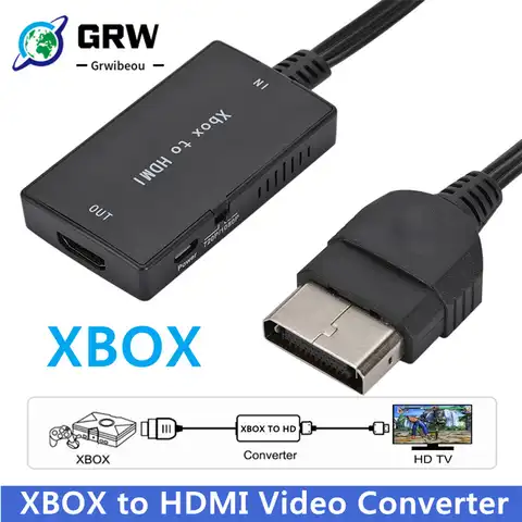 Совместимый адаптер GRWIBEOU HD 1080P с Xbox на HDMI, HD-кабель, подходит для оригинального Xbox, Xbox на HDMI, поддержка 1080P/720P