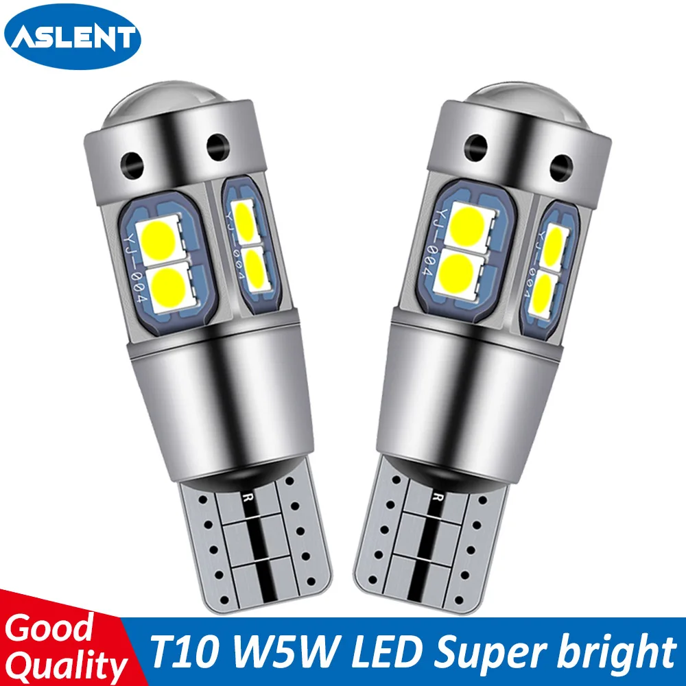 ASLENT 2 шт. автомобиль T10 Led Canbus 6000K белый w5w светодиодные лампы DRL поворотные