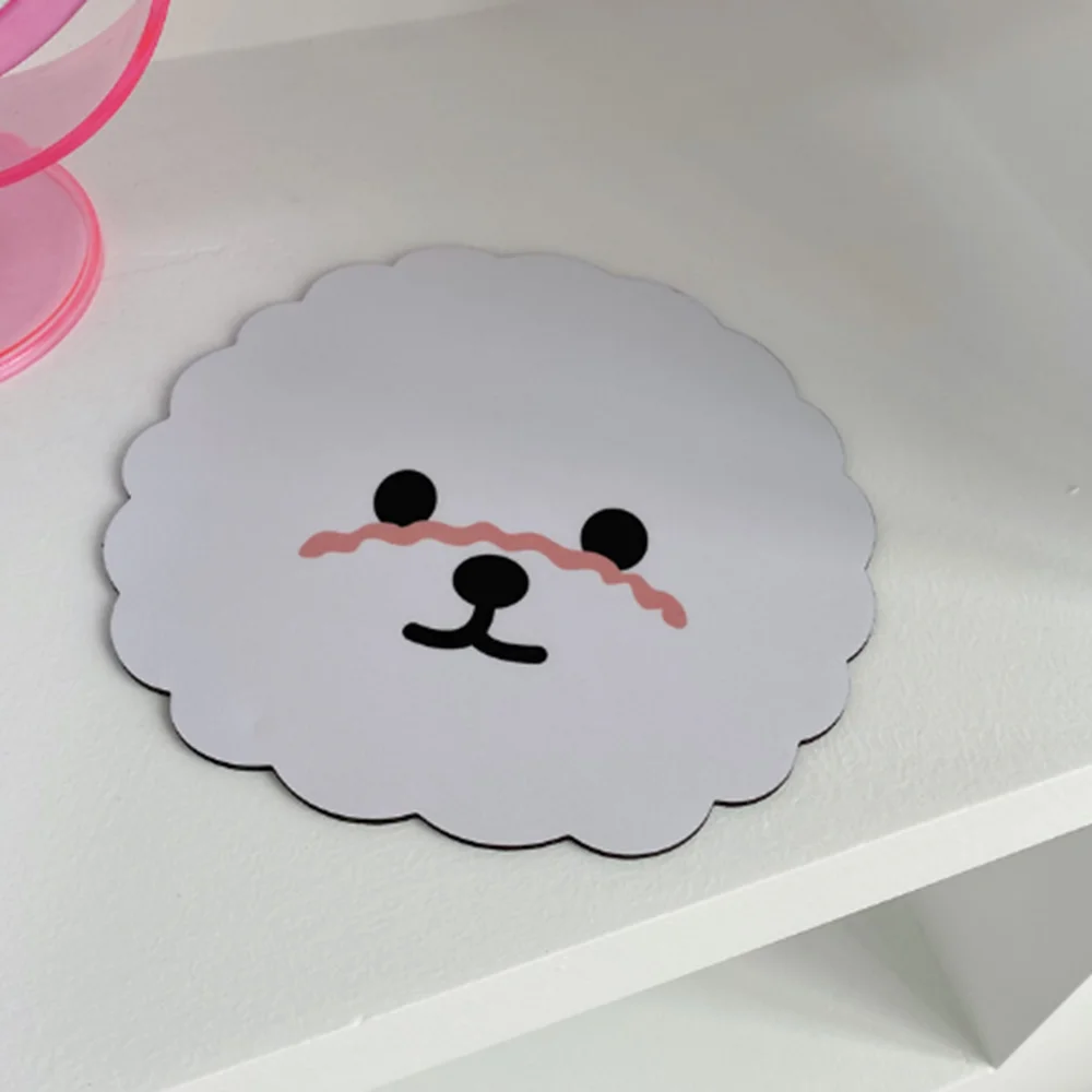 

Ins Cartoon Dog Mouse Pad Simple White Color Rubber Mouse Mat For Girl Computer Game