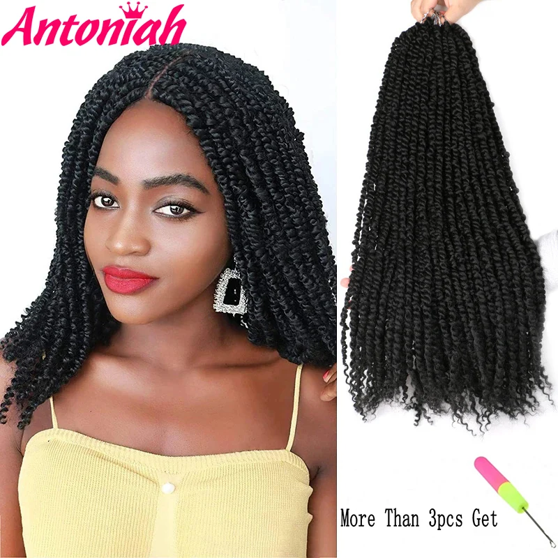 

Antoniah 24inch Pre Twisted Passion Twist Hair Crochet Hair Synthetic Ombre Pre looped Fluffy Spring Bomb Twists Braiding Hair