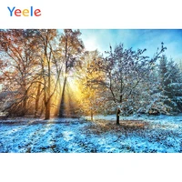 yeele winter scenery photography backdrops snow sunshine forest photographic studio photo background birthday decorations prop
