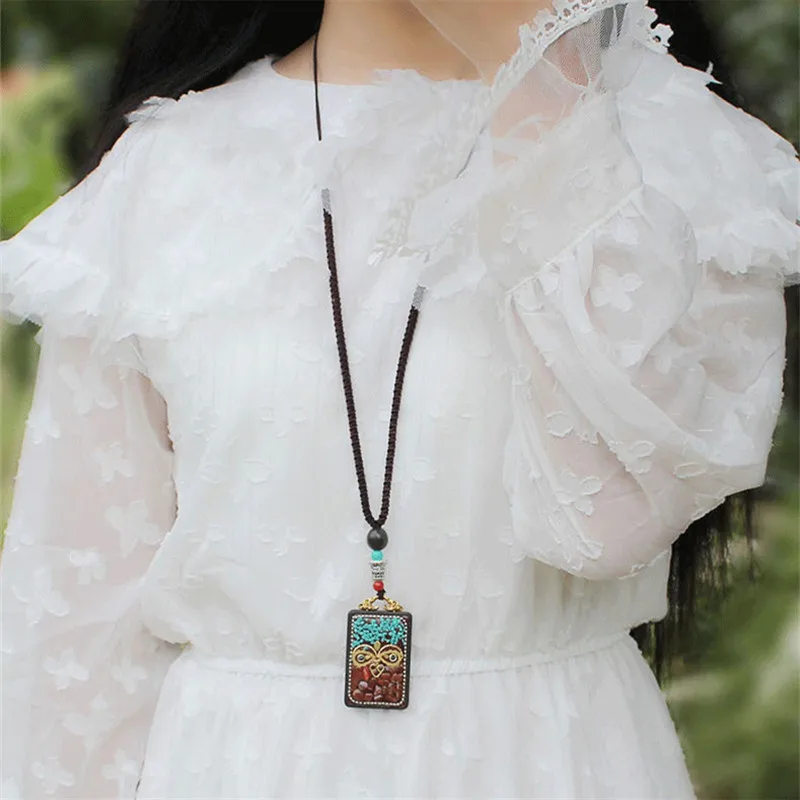 Винтажный непальский длинный буддийский Слон подвеска и ожерелье этнический