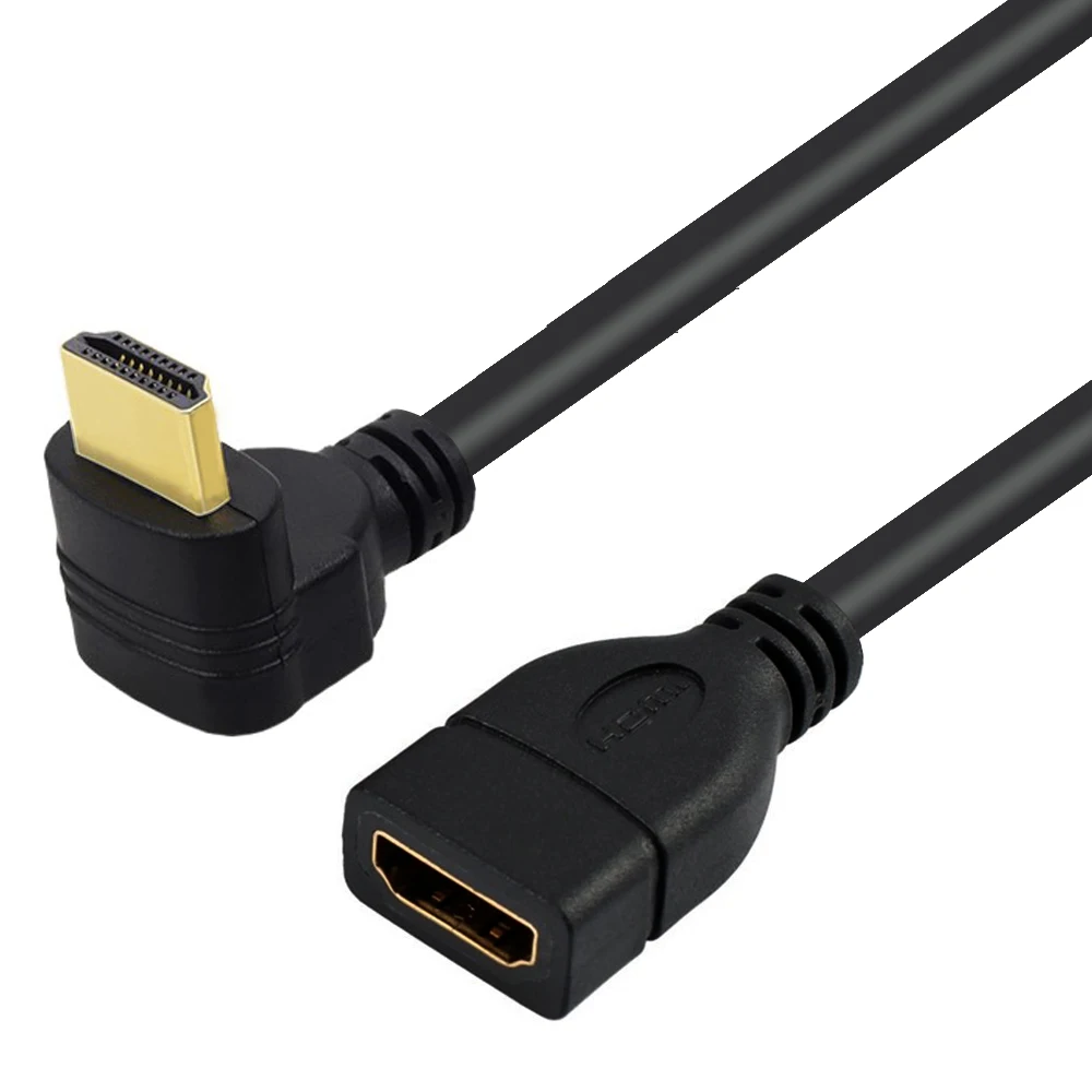 90 Degree HDMI Удлинительный кабель Угловой 90 270 градусов Мужской к женскому кабелю HDMI удлинитель адаптер для Dongle tv Stick HDMI сплиттер переключатель - Цвет: 90 Degree