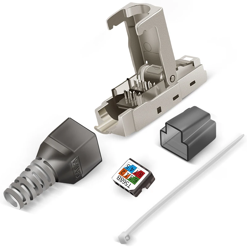 2 шт. Cat6A Экранирование с кристаллической головкой Rj45 металлический разъем модуль