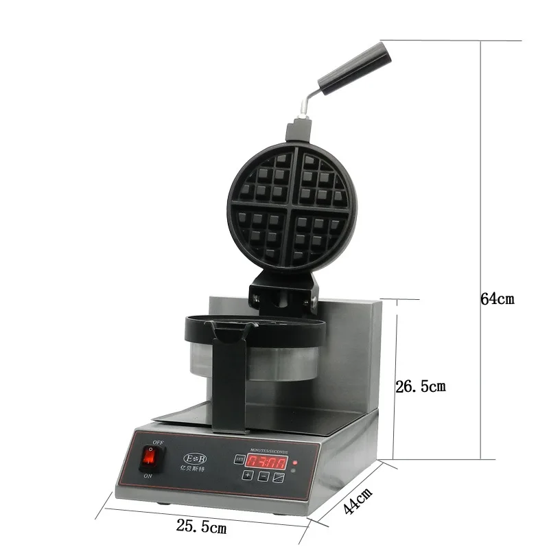 

Commercial Muffin Machine Thickened Template Non-Stick Finish Plaid Q Cake Making Rotating Waffle Maker
