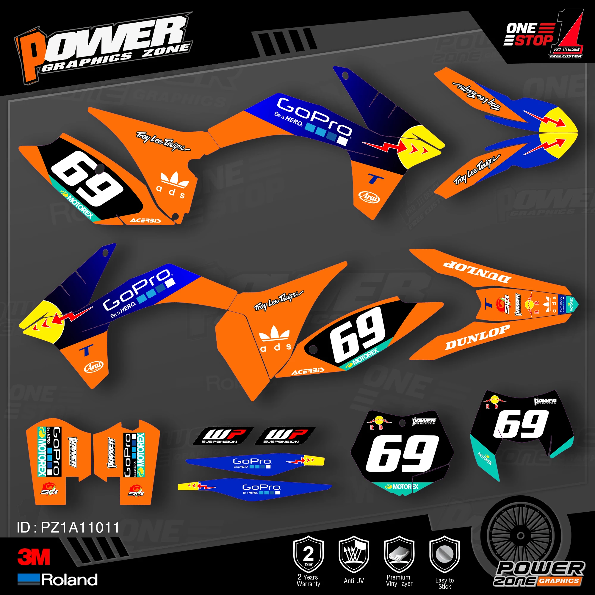Персонализированные графические фоны PowerZone Team наклейки 3M Набор наклеек для KTM SX SXF