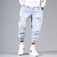 2020 fashion hip hop streetwear pants mens cargo pants mens jeans elastic waist male harem pants joggers pants sky blue black