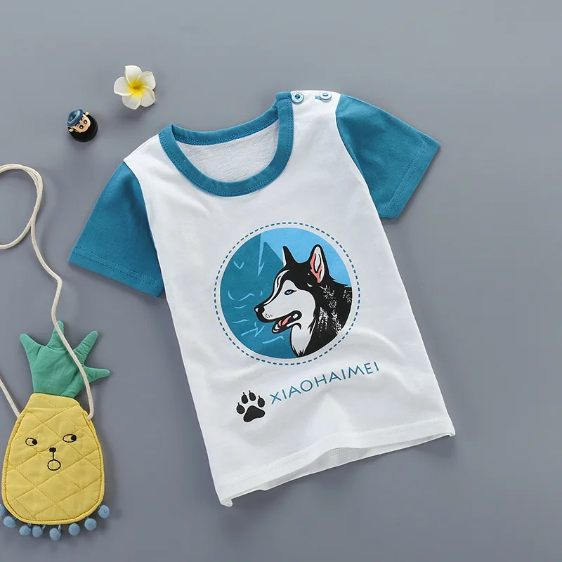 Новая летняя одежда для малышей от 9 до 24 месяцев с короткими рукавами из чистого