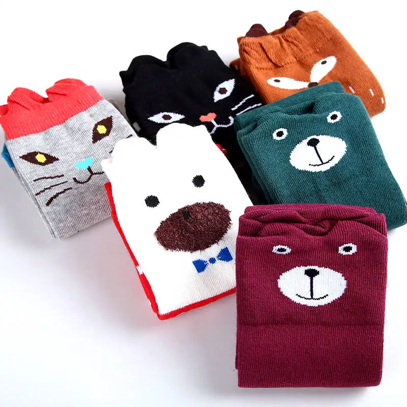 

1Pair Kids Cute Cotton Cartoon Over Knee High Socks Thigh High Animal Bear Cat Autumn Winter Warm Soft Girl Baby Long Socks