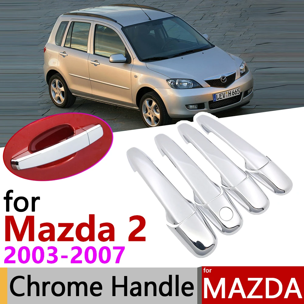 Хромированная крышка ручки двери для Mazda 2 Demio DY Mazda2 2003 ~ 2007 автомобильные