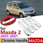Хромированная крышка ручки двери для Mazda 2 Demio DY Mazda2 2003  2007, автомобильные аксессуары, Набор наклеек для обшивки 4 дверей 2004 2005 2006