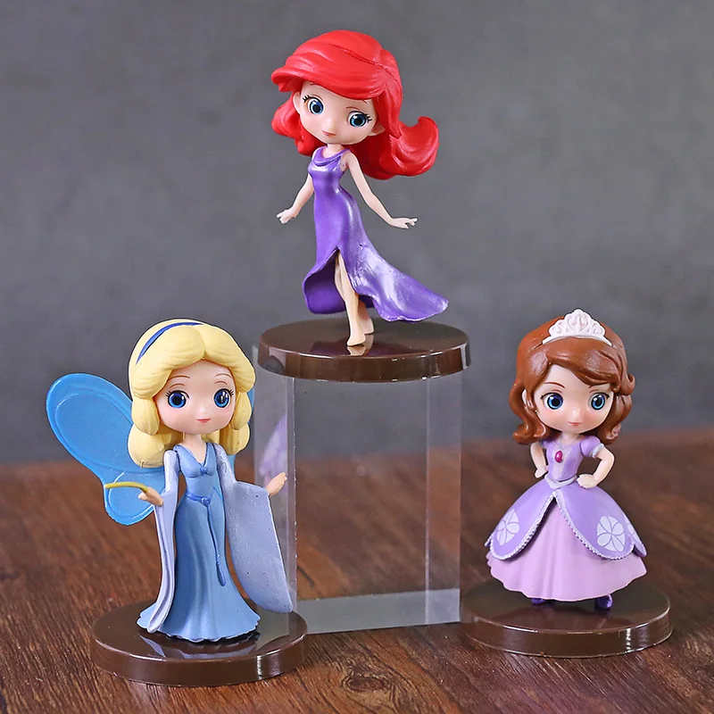 3 шт./компл. Q Posket персонажи Petit Princess София Ариэль синяя Фея фигурки аниме коллекционные куклы детские игрушки