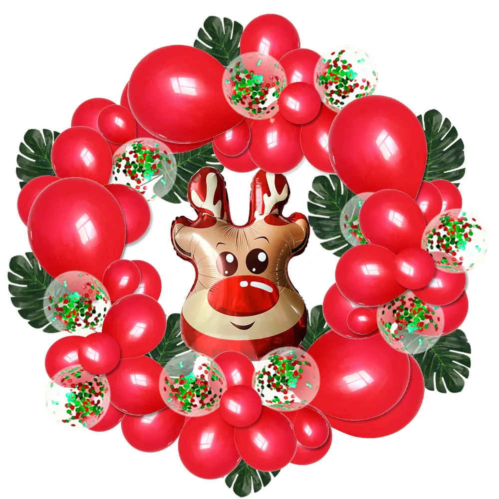 

74 Pcs/set Christmas Latex Balloon Christmas Wreath Balloon Chain Christmas Party Supplies Decoration Colorful Balloon Wholesale