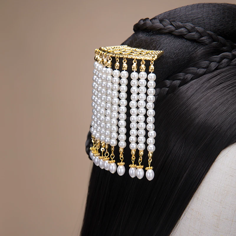 Шпилька для волос в старинном стиле Классическая гребень Hanfu с жемчужинами и