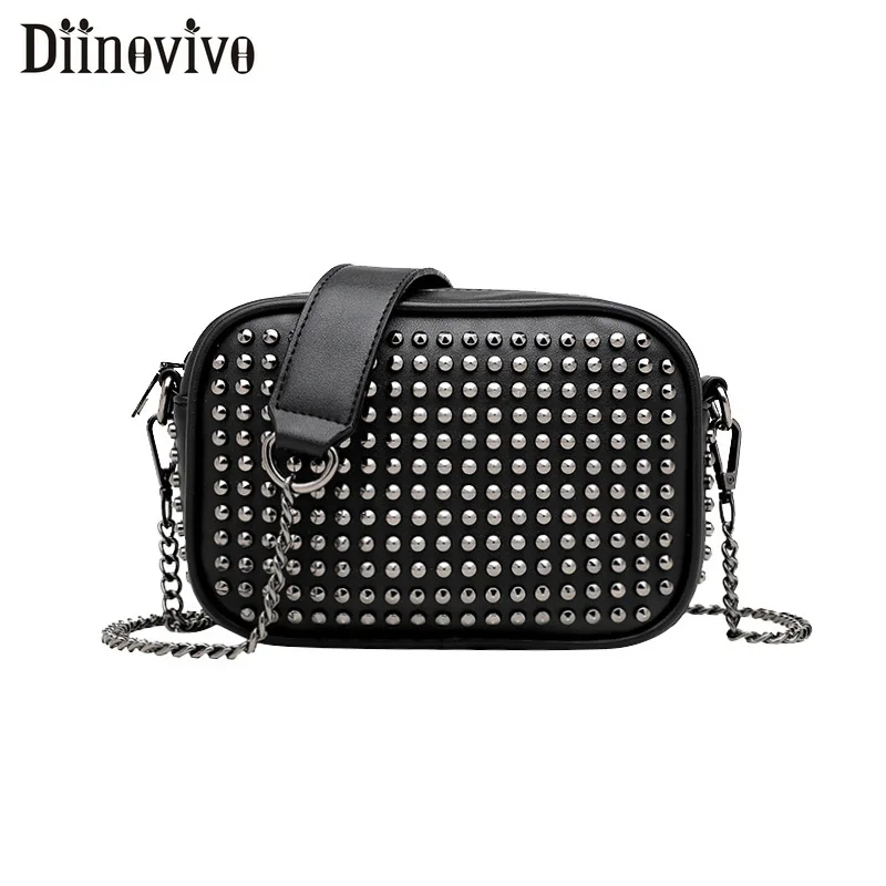 

Сумка женская через плечо DIINOVIVO, с заклепками, с цепочкой, винтажная, WHDV1396