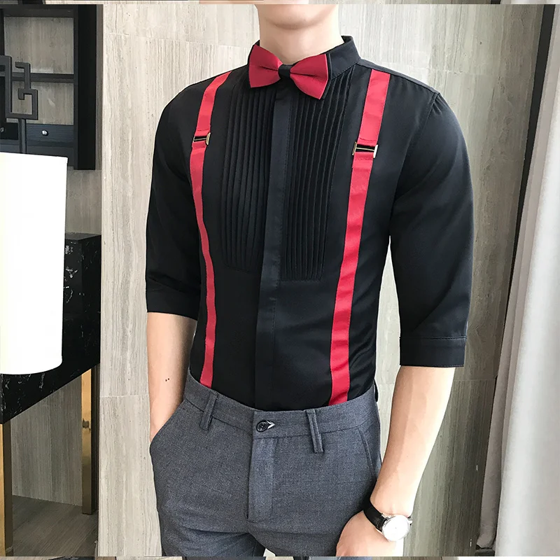 Мужская мода ремень Декоративные Двойная рубашка с фальш-вставкой в рукавами