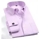 Мужская рубашка в полоску, с длинным рукавом, с запонками