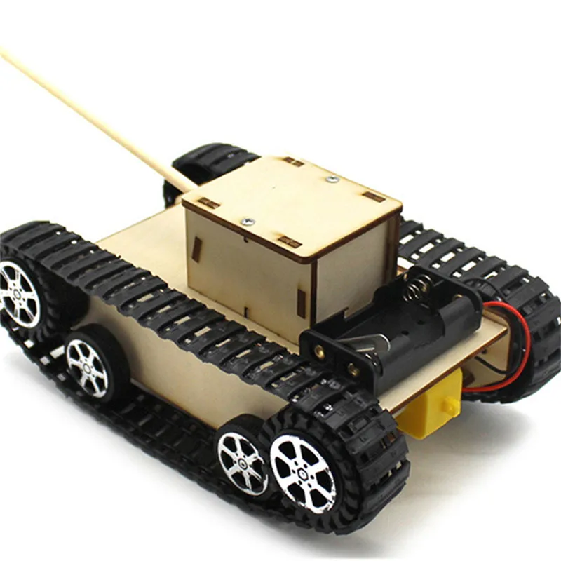 Smart DIY Robot Tank STEAM Educational Kit Toy for Children Boys &amp Girls Outdoor Model Toys Gift Wood + Plastic | Игрушки и хобби