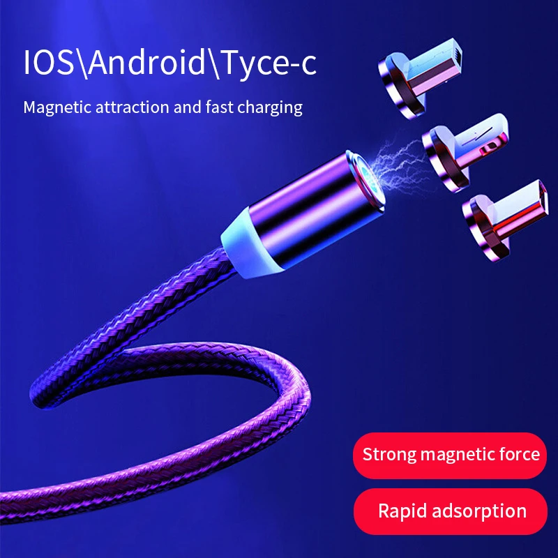 Новый Магнитный usb кабель для быстрой зарядки Xiaomi Redmi Iphone магнитный шнур huawei TYPE C