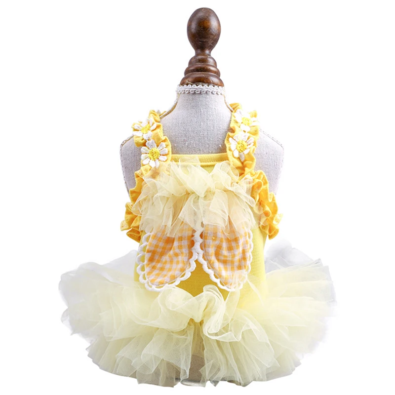 

1pcs Hot Selling Cute Cat Princess Skirt Lace Rabbit Ears Floral Pet Dress Puppy Dress Pet Clothes New