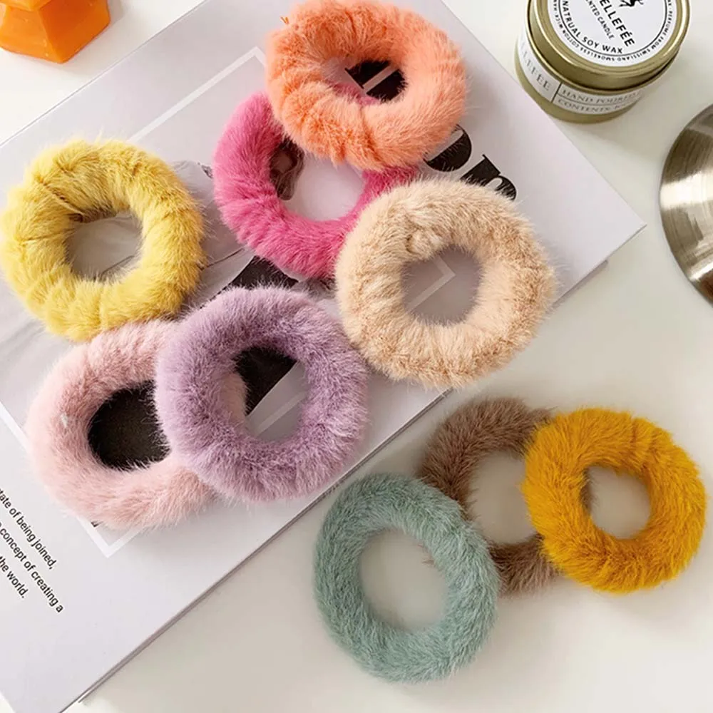 Пушистая лента для волос карамельного цвета пушистая искусственная шерсть