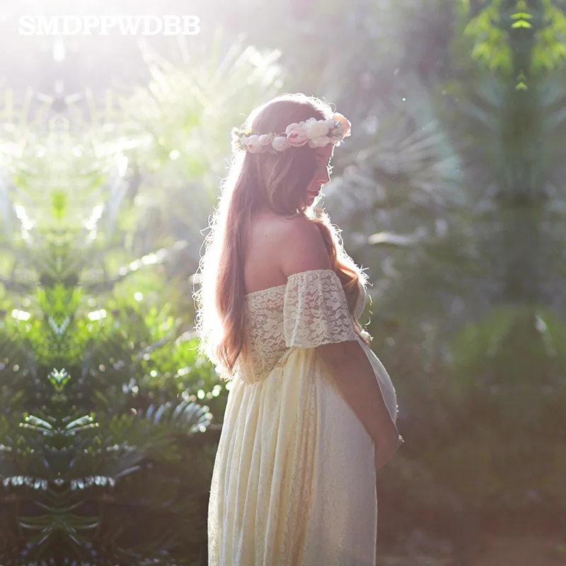 Платье для беременных реквизит фотосъемки белое кружевное сексуальное платье