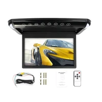 10 1 inch flip down monitor mp5 fm usb ultra thin car dvd player 2 way video input car roof mounted lcd monitor