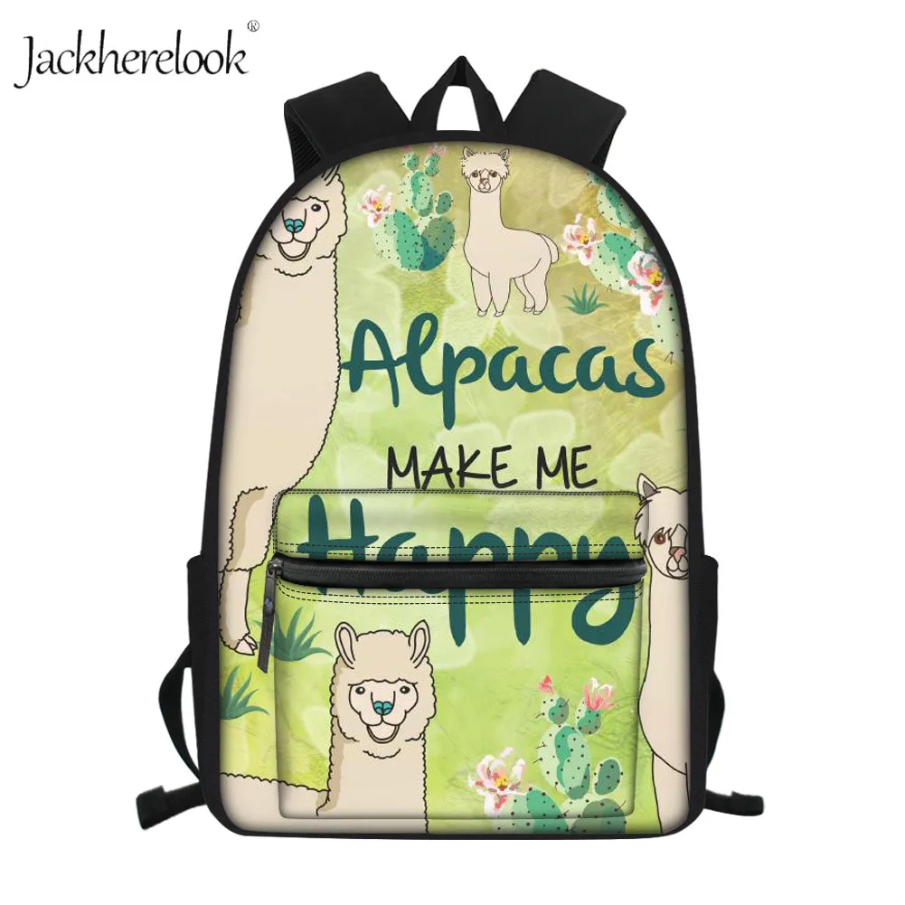 

Jackherelook Kids Bag for School Backpack Girls Alpaca Printing Schoolbags Children Primary School Bag Student Bookbag Mochilas