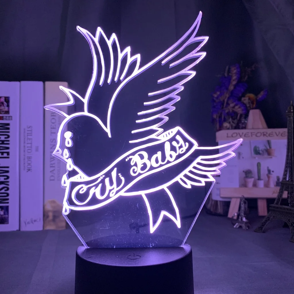 Американский рэпер Lil Peep светодиодный ночной Светильник Для Домашнее украшение красочный подарок для