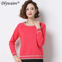 womens stitching pullover sweater knitted bottoming raglan loose sweater top casual o neck sweater female jumper clothes 2022