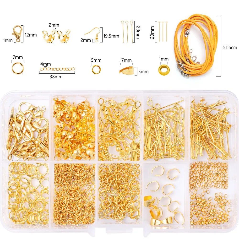 

Hypoallergenic DIY Earring Making Accessaries Eye Pin Jump Rings Extend Chain Claps Earring Hook Jewelry Making Finding Supplies