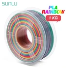 Нить PLA Радужная SUNLU, 1,75 мм, для 3D-принтера, с эффектом радуги, меняет цвет каждые 18 метров