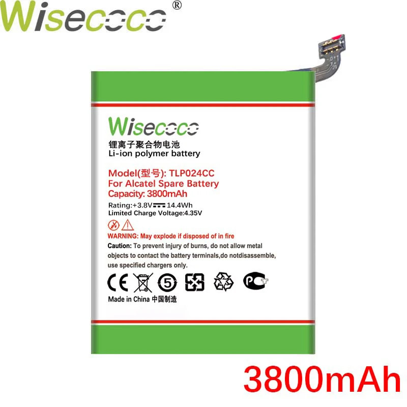 Wisecoco TLP024C1 3800 мА/ч Батарея для ALCATEL Работает с любым оператором A3 OT 5046 Shine Lite 5080 5080X