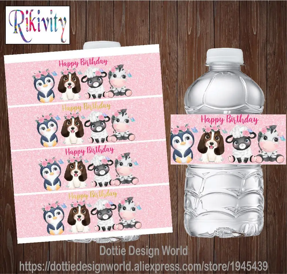 20 шт. наклейки на бутылки с водой в виде животных|Украшения своими руками для