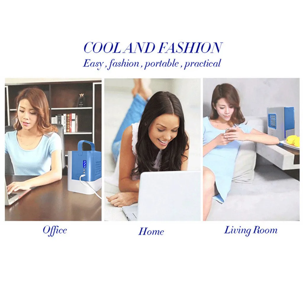 

USB Colorful Smart Home Portable Multi-function Mini Air Conditioner Cool Cooling For Bedroom Cooler Fan Home