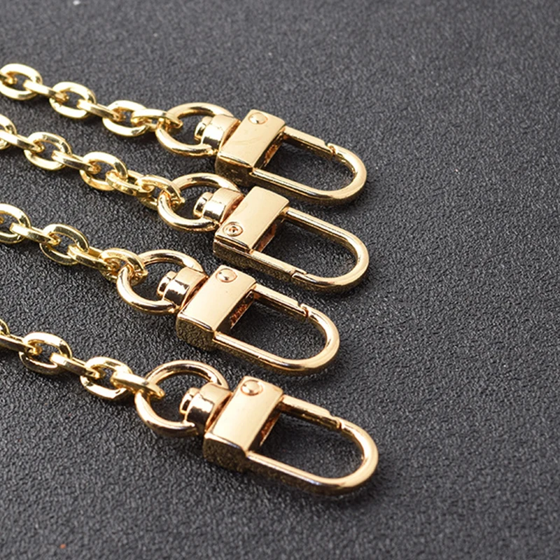 

Fashion Bag Replace Strap Electroplated Pearl Strap Slant Span Portable Pearl Short Chain Metal Flat O-shaped Pearl Chain